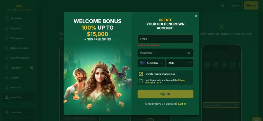Golden Crown Casino no deposit bonus